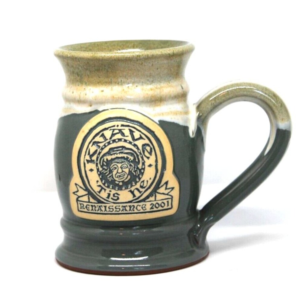 Deneen Renaissance "Knave 'tis He" Tankard Stein Mug Green Stone 2001